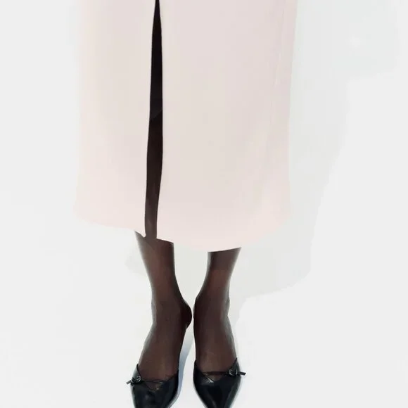 Zara DRAPED WAIST MIDI DRESS - Picture 4 of 9